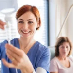 Nurse injecting IV Therapy to women Norman OK